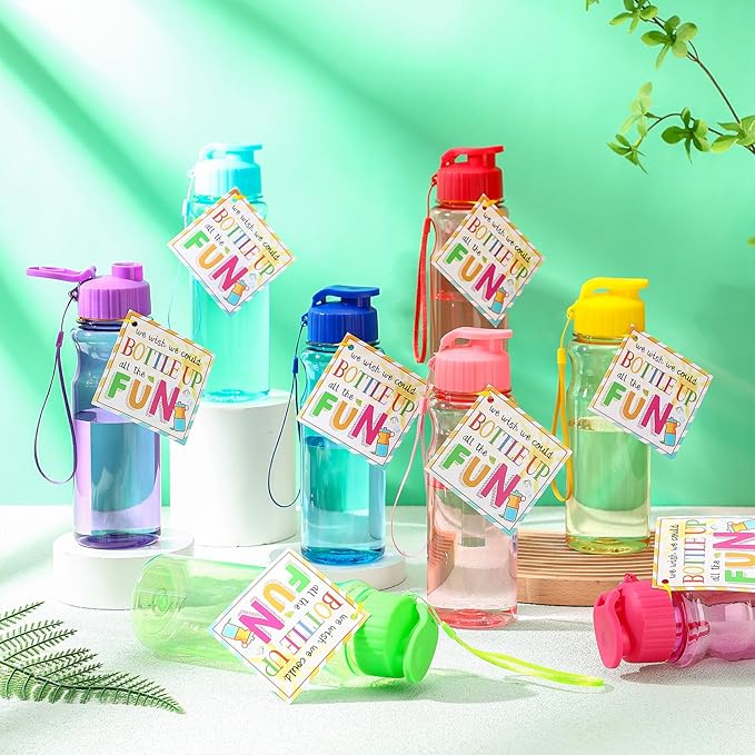 Water Bottles Bulk End of the Year Gifts for Students 18 oz Portable Sports Water Bottle Summer Graduation Student Gifts from Teacher for Kids School Classroom Prizes Goodie Bag (12)