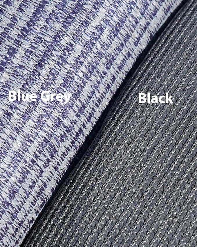 FoundGo Awning Carpet HDPE Camping Outdoor Rug with Eyelets,Nails,Broom,for RV,Patio,Backyard,Picnic,Beach,Trailer 9'*18' (2.74 * 5.49m) -Black