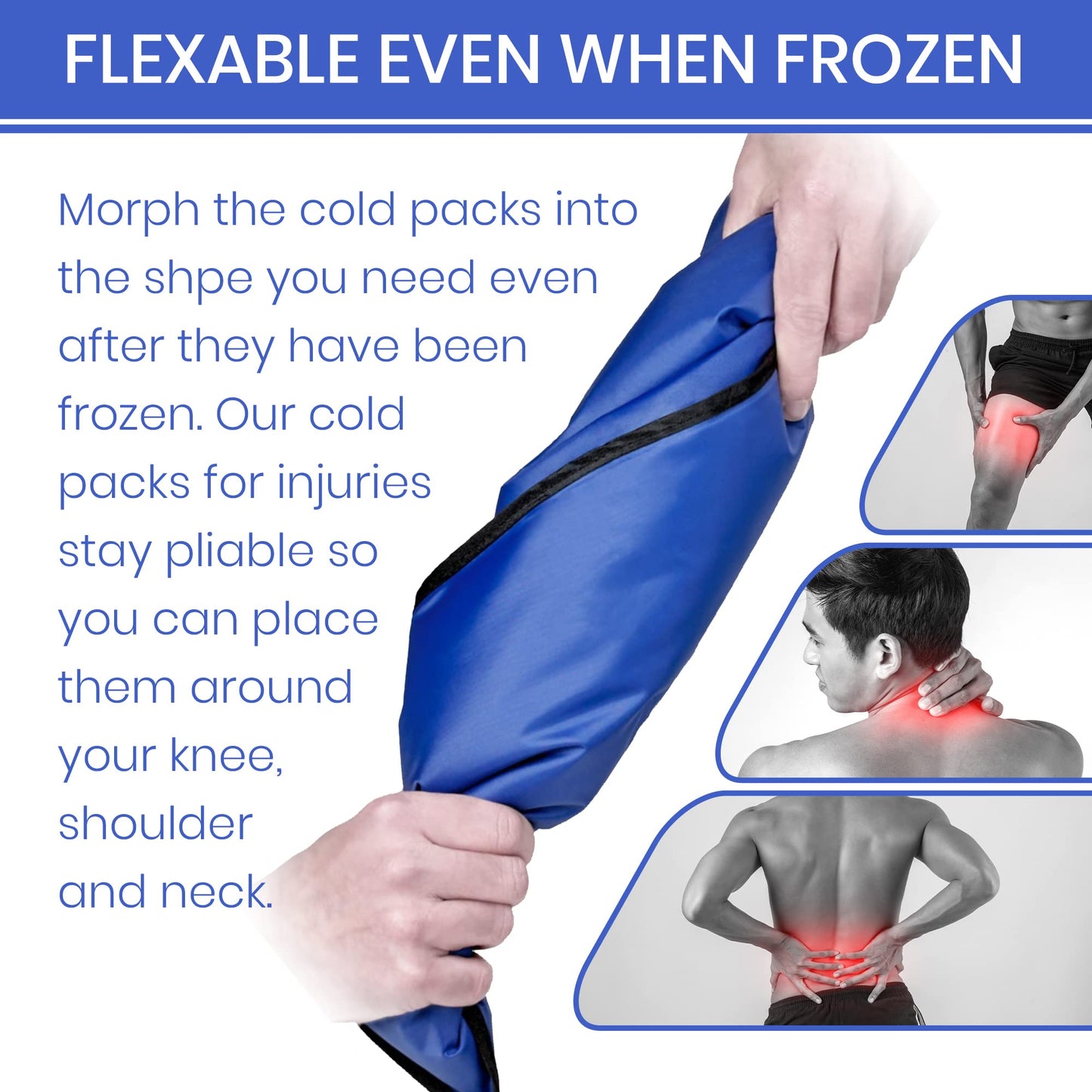 Ice Pack for Injuries Reusable, Soft Gel Flexible - (Large: 11"x14.5") for Hip, Shoulder, Knee, Back - Comfy Cold Pack Compress for Swelling, Bruises, Surgery (Mint-Green, 1 Pack)