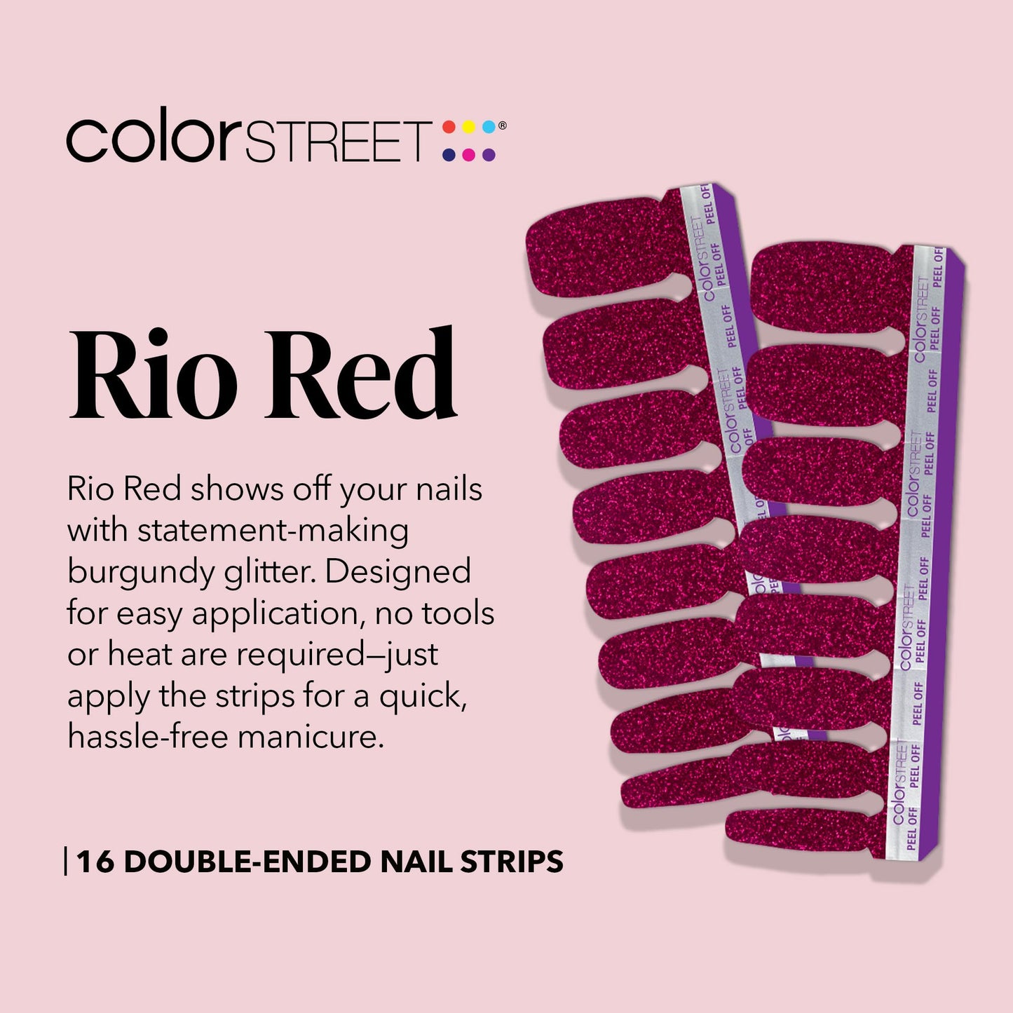 Color Street Rio Red Nail Strips