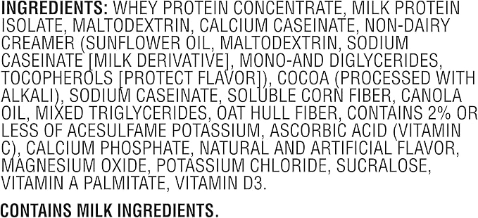 Muscle Milk Genuine Protein Powder, Chocolate, 1.93 Pounds, 12 Servings, 32g Protein, 2g Sugar, Calcium, Vitamins A, C & D, NSF Certified for Sport, Energizing Snack, Packaging May Vary