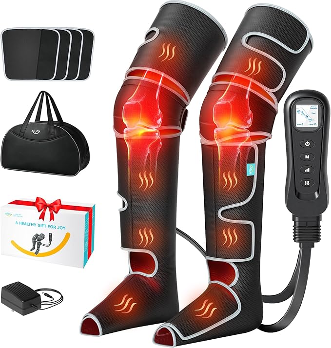 ALLJOY Leg Massager for Circulation and Pain Relief FSA, Gifts for Men Women Dad Mom, Leg Massager with Heat and Compressi...