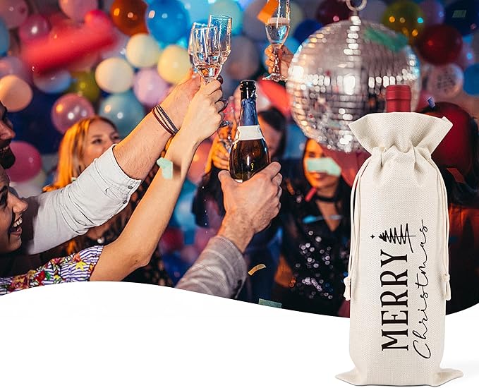 Christmas Wine Gift Bags,Pairs Well With Christmas,Christmas Wine Bags,Wine Gift Bag,Christmas Drawstring Wine Bag,Christmas Party Favors,Holiday Party Favors,1 Drawstring Gift Wine Bag,Q35