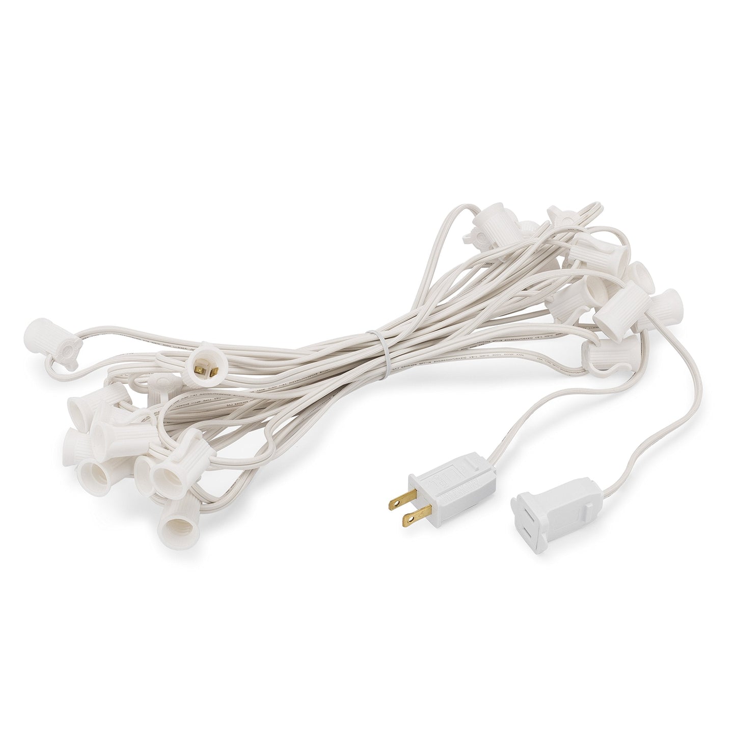 Hlo Lighting C9 Light Strings | 25 White Cord With 12 Socket Spacing  E17 Light Stringer For C9 Christmas Lights