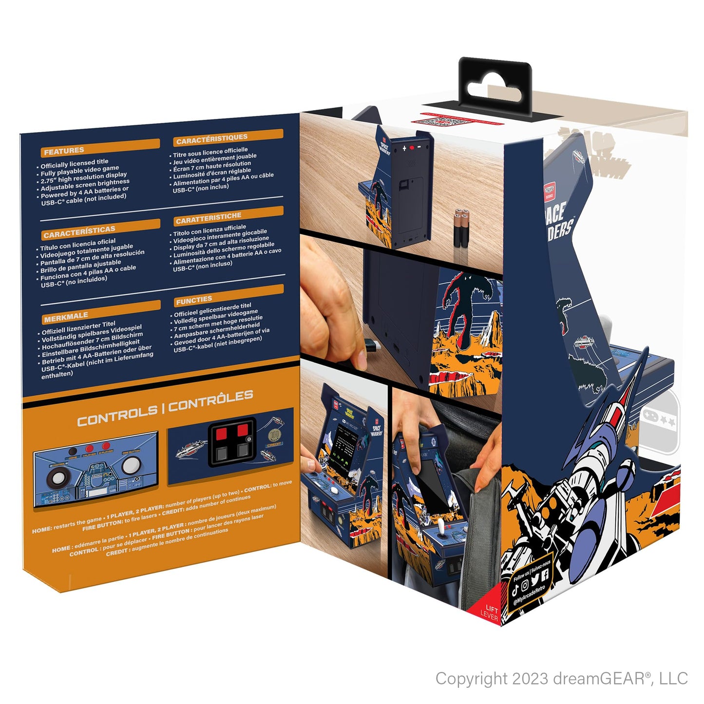 My Arcade Space Invaders Micro Player Pro: Retro Games, 6.75" Mini Arcade Machine, Video Game Collectibles