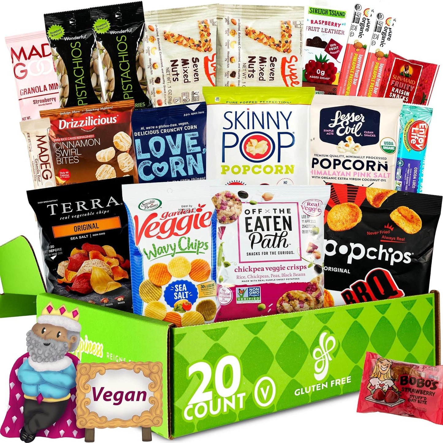 Gluten Free Palace Snack Attack Vegan Snacks Care Package - Plant-Based, Gluten Free, Dairy Free, Non-GMO Cookies, Bars, Chips,