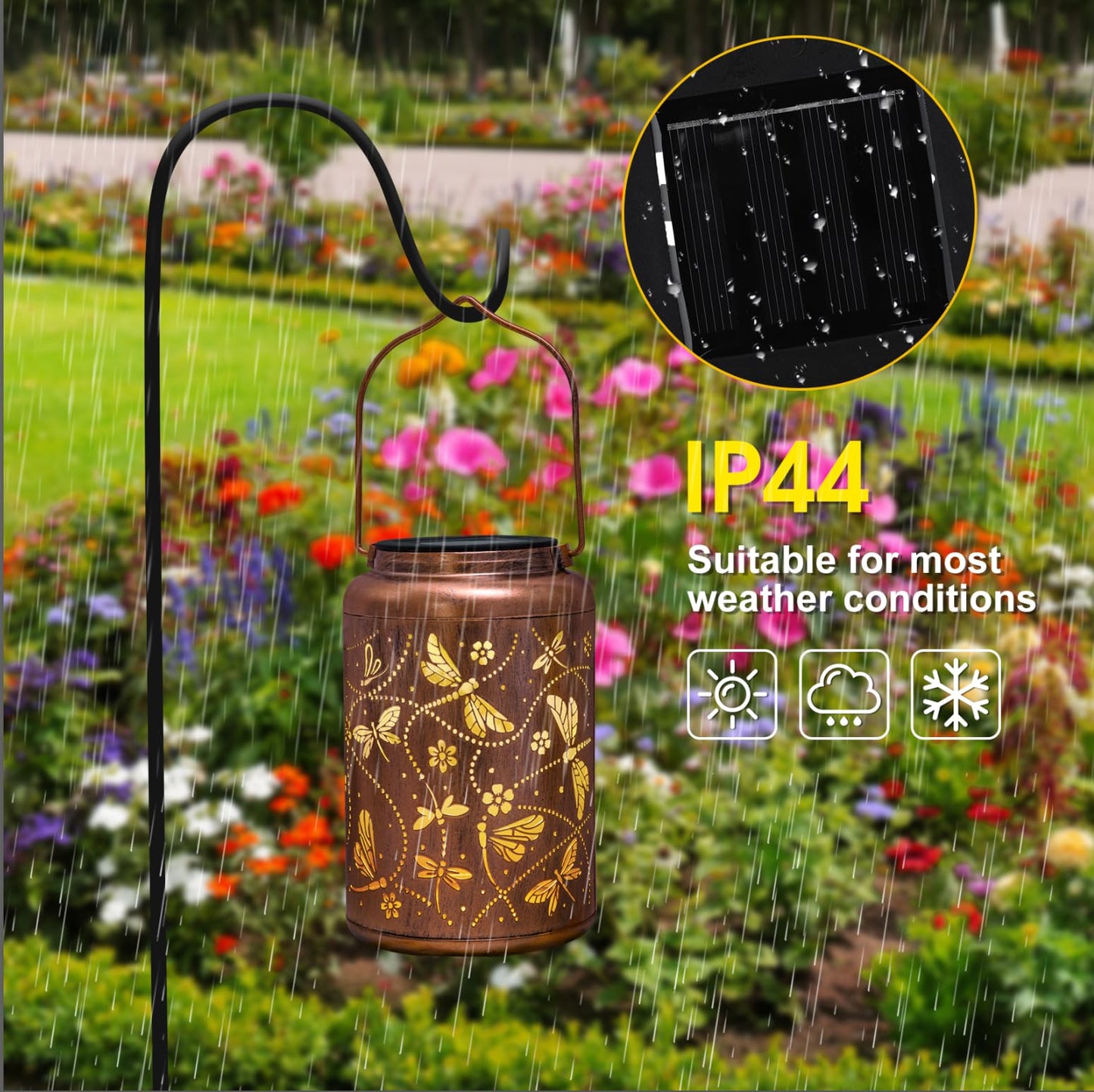 Christmas Gifts For Woman  2 Packs Dragonfly Solar Lanterns Outdoor Waterproof Dragonfly Gifts  Metal Hanging Lanterns For Patio Porch Garden Decor