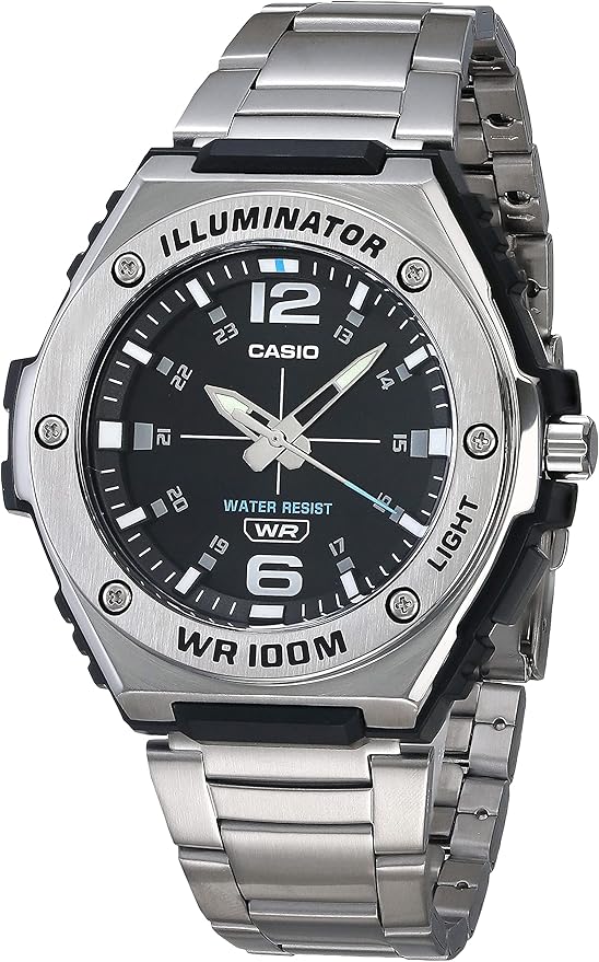 Casio MWA100H Series | Men’s Analog Watch |100M WR | Stainless Steel Bezel | LED Illuminator Backlight with Afterglow | Re...