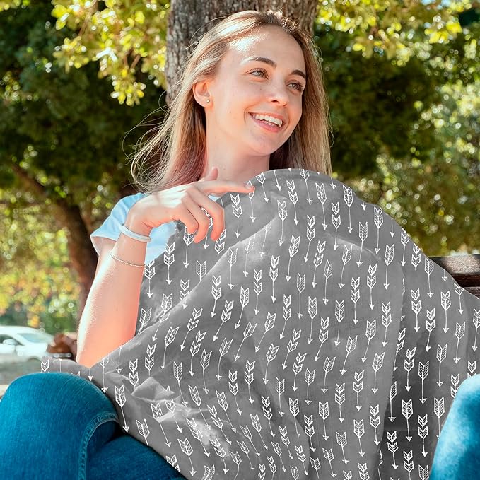 San Francisco Baby Nursing Cover – Breathable Breastfeeding Cover for Nursing, 360° Nursing Cover Up for Breastfeeding, Privacy Nursing Covers, Nursing Blanket for Breastfeeding – Luxury Gray