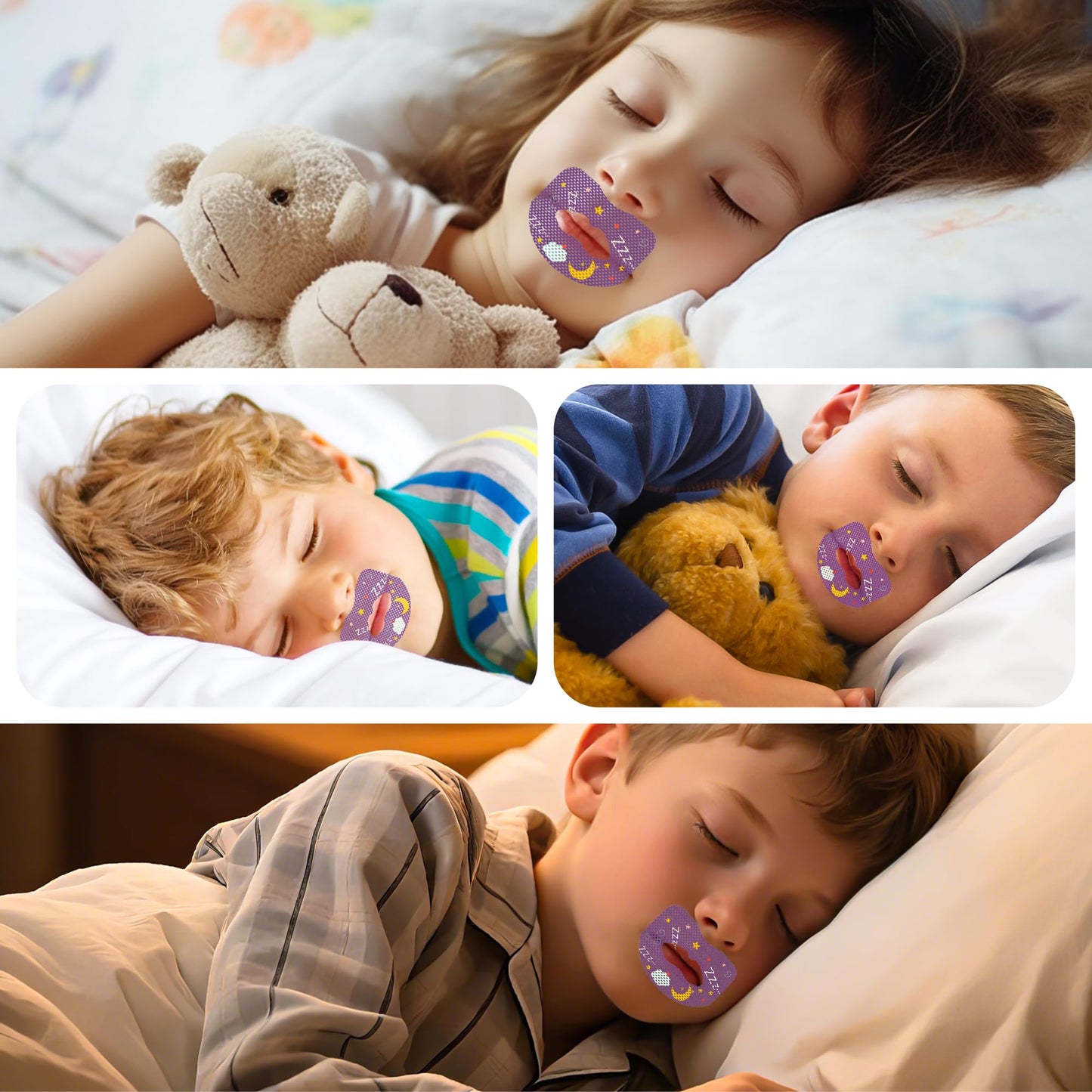 60pcs Mouth Breathing Correction Patch, Children's Closed Mouth Patch, Adult Anti-snoring, Closed Mouth Patch, Improve Mouth Breathing Facial Problems (Pink, 60pcs-Ages 8-15)