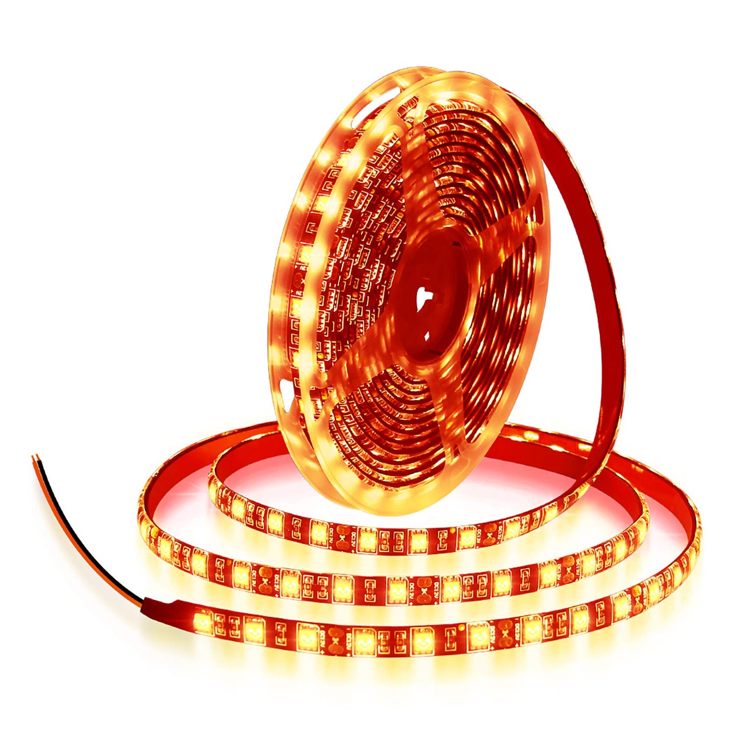 ALITOVE LED Strip Lights 16.4ft 5050 SMD Orange Waterproof IP65 12V DC Model AL5050OR300BKWP