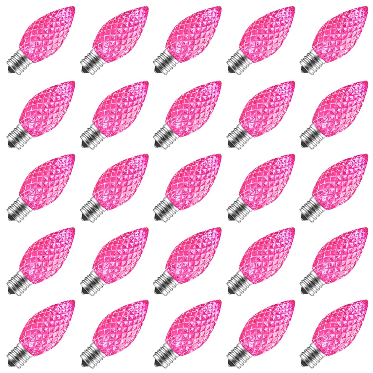 C7 Pink Christmas Led Replacement Light Bulb  C7 Shatterproof Replacement Bulbs For Outdoor Indoor String Lights  E12 Candelabra Base Pink Christmas Bulb For Xmas Holiday House Lighting Decoration