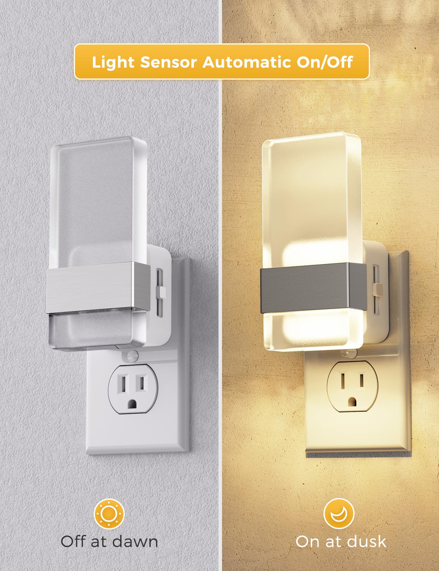 L Lohas Led Night Light  Night Lights Plug Into Wall [2 Pack]  Dusk-To-Dawn Sensor Decorative Night Light  0-100Lm Dimmable Nightlights  Wall Sconce-Style Acrylic Nitelight For Bathroom  Hallway Gift