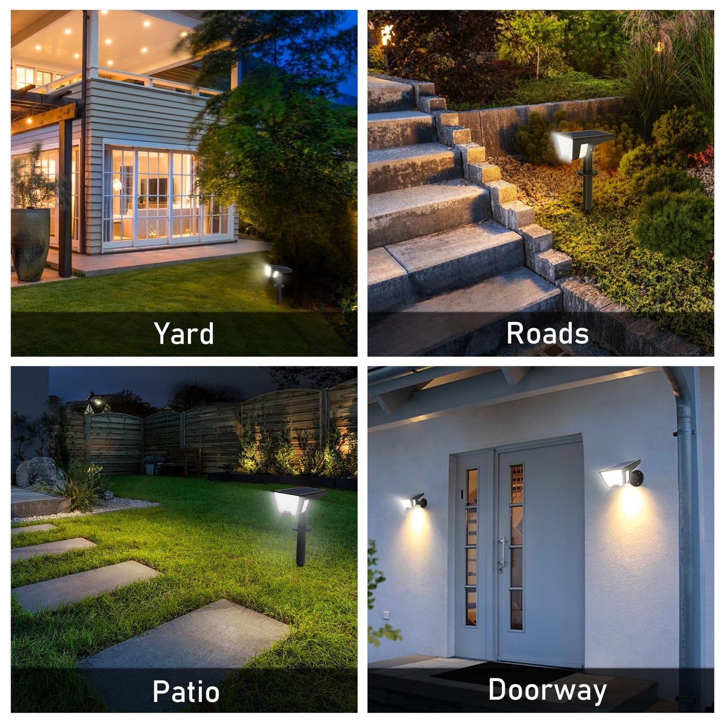 Latband Solar Spot Lights Outdoor Waterproof IP67, Solar Powered Lights Outdoor with 53 LED & 3 Modes, Landscape Spotlight Wall Light for Garden Yard Pathway Driveway 4 Pack (Cool White)