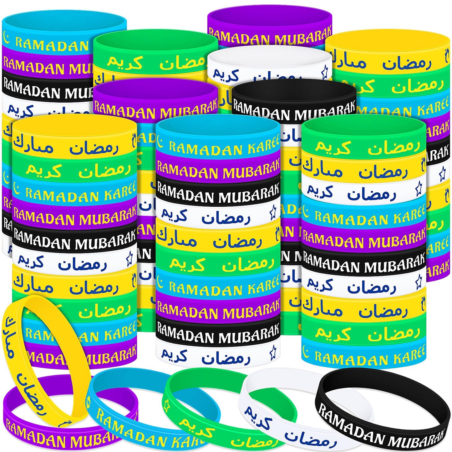 Landical Eid Al Adha Silicone Bracelets Mubarak Kareem Motivational Rubber Wristbands Colored Silicone Bracelets Muslim Gifts Ra