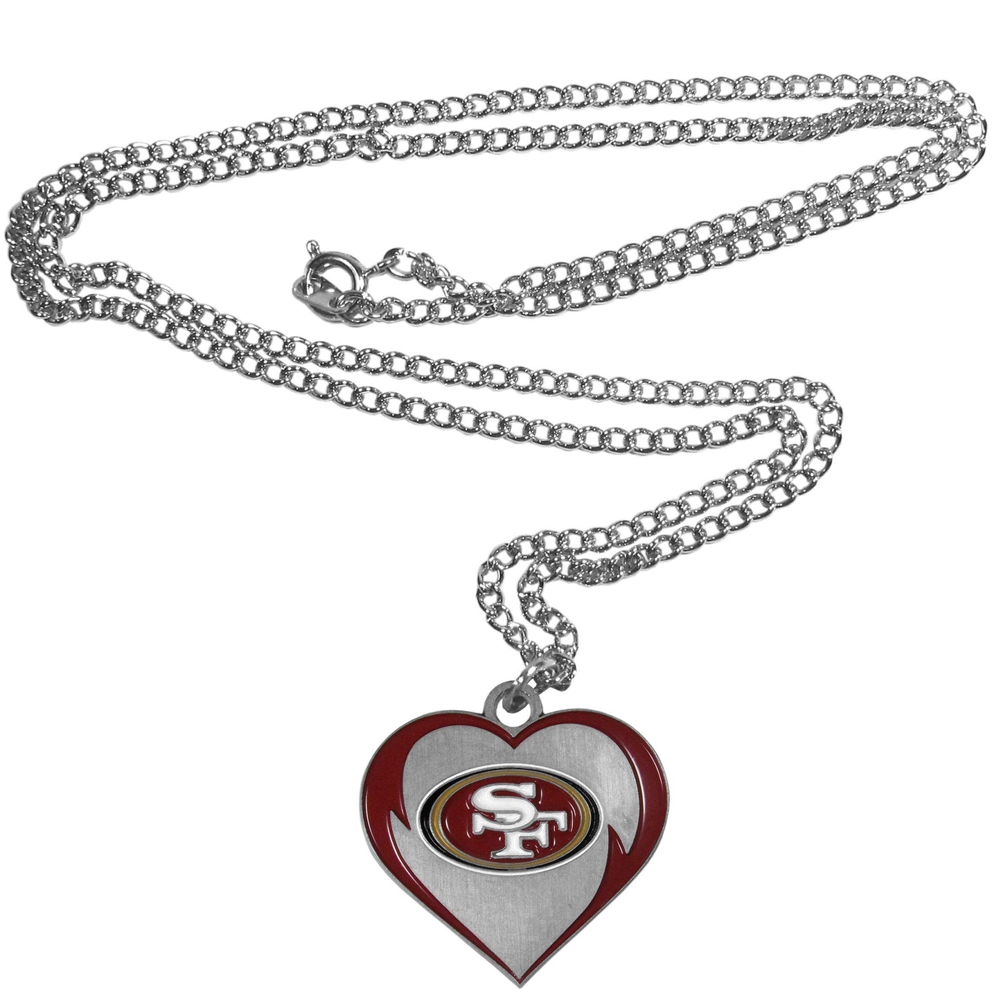 Siskiyou Sports NFL San Francisco 49ers Womens Heart Necklace, Team Color, 22 inch