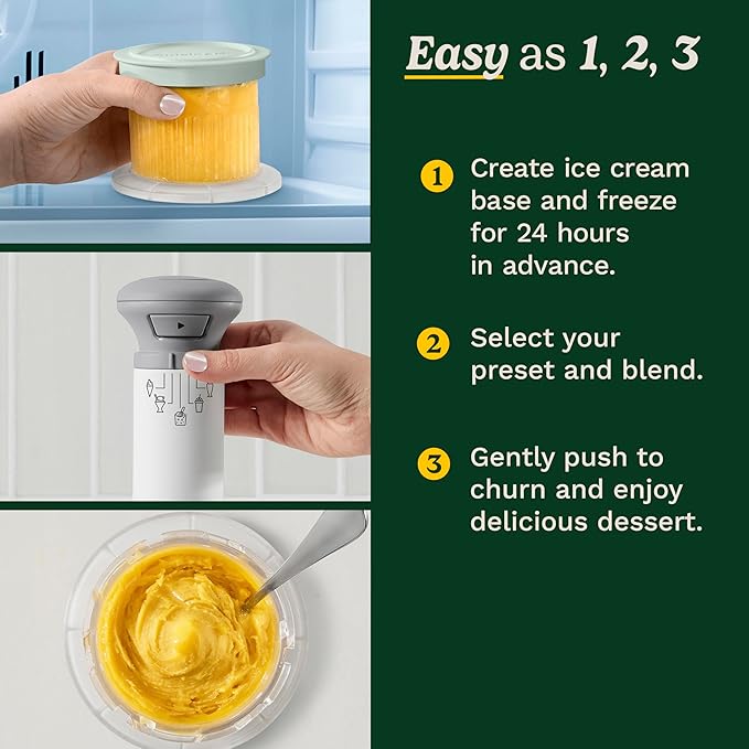 Cuisinart FastFreeze 5-in-1 Ice Cream, Sorbet, Milkshakes, Slushies and Mix-In Frozen Dessert Maker, Compact Machine, Easy to Use, Includes 3 Mixing Cups with Lids, ICE-FD10