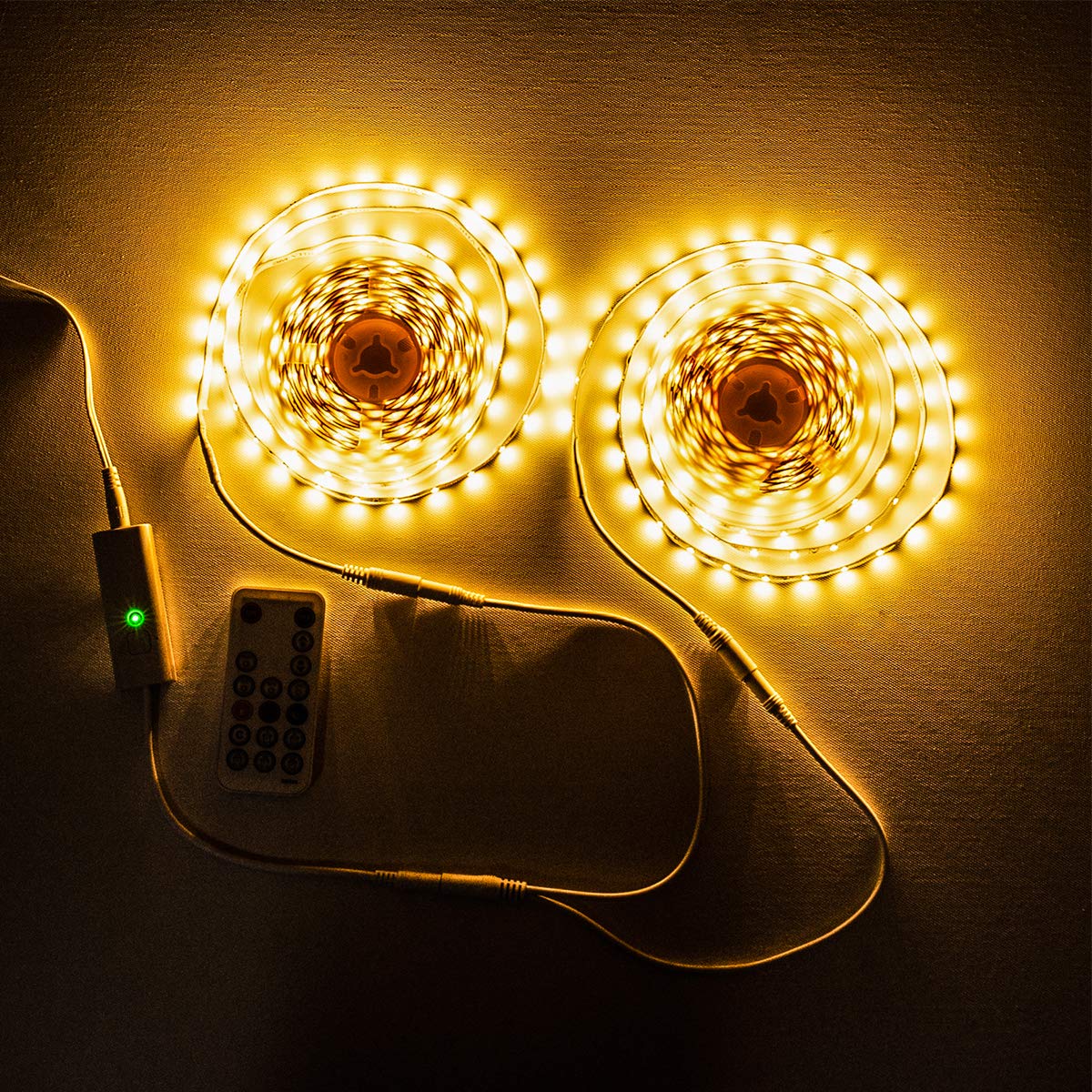 Wobane Led Strip Lights 32.8Ft, Dimmable Warm White Tape, 600 Leds, Etl Listed, Remote Control, Model Zh403