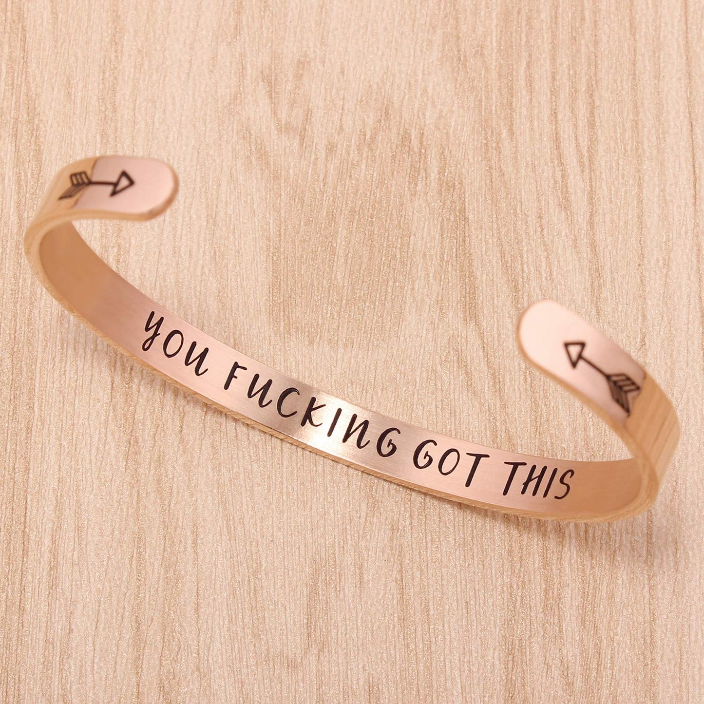 Btysun Rose Gold Bracelets for Women Birthday Gifts for Women Motivational Cuff Bangle Personalized Friend Friendship Bracelet M