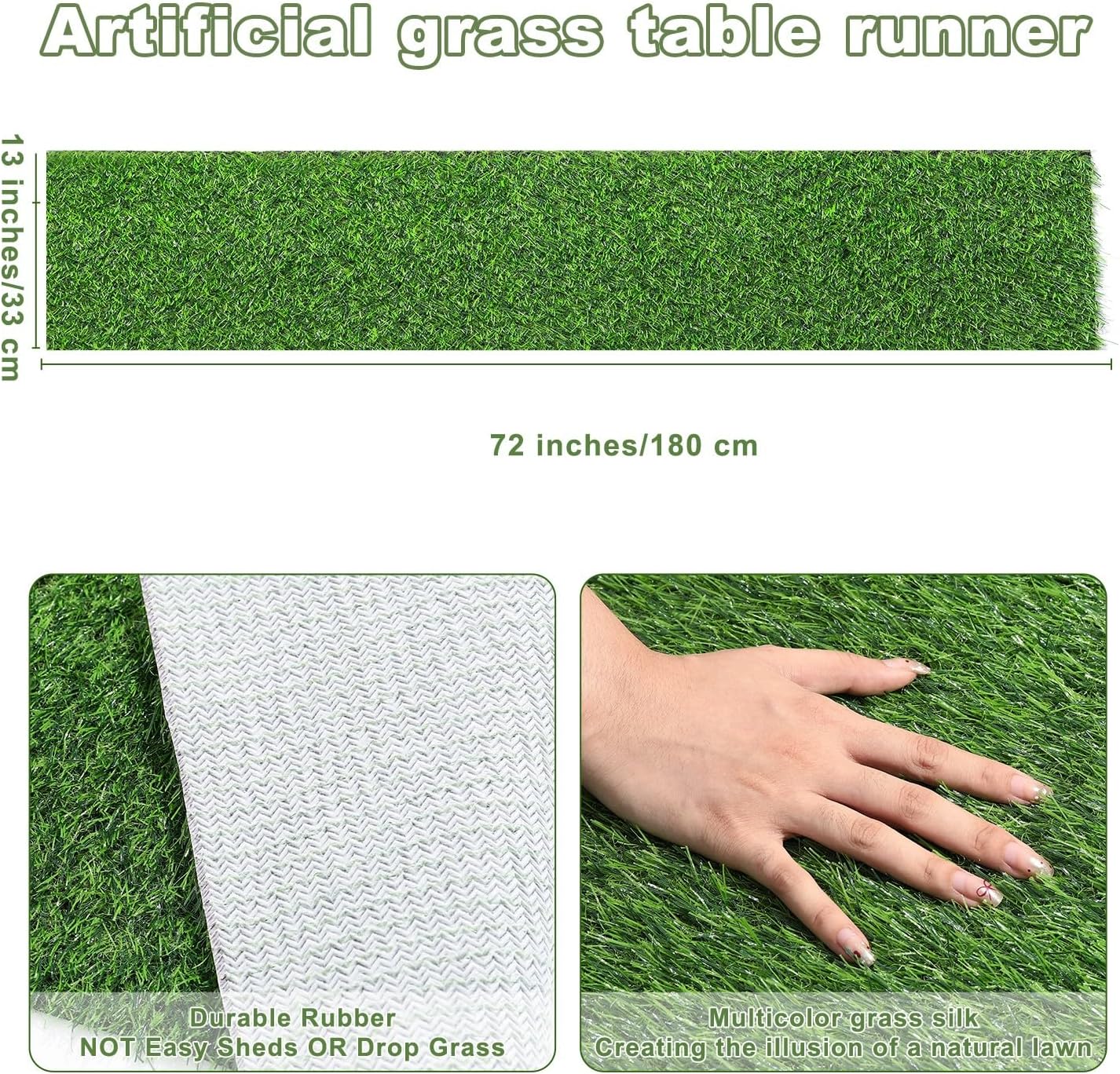 Artificial Grass Table Runners-13 x 72 Inches Faux Grass Table Runner for Golf Themed Party,Synthetic Turf Table Runner for Wedding Party, Birthday, Banquet, Baby Shower, Home Decor