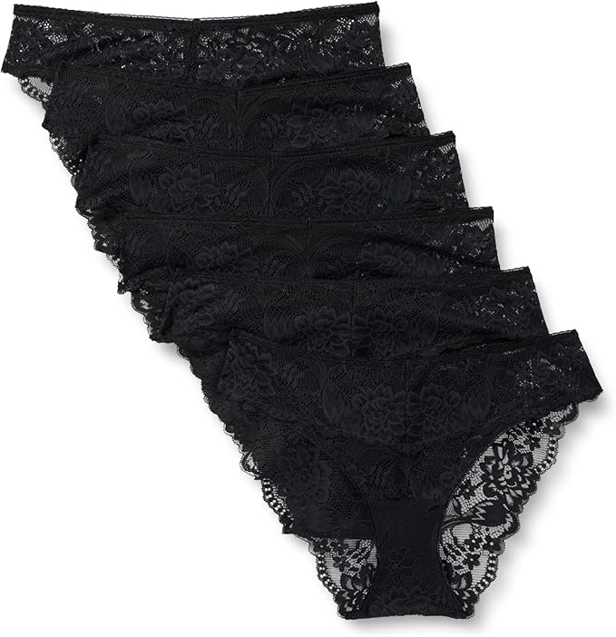 Amazon Essentials Womens Stretch Galloon Lace Bikini Panty