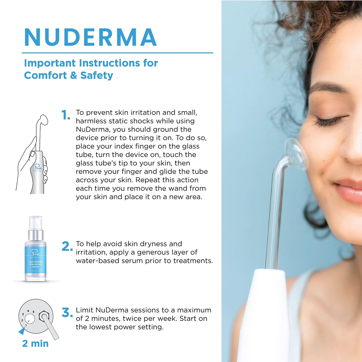 NuDerma Professional Skin Therapy Wand - Portable Skin Therapy Machine with 6 Neon & Argon Wands - Boost Your Skin - Clear Firm