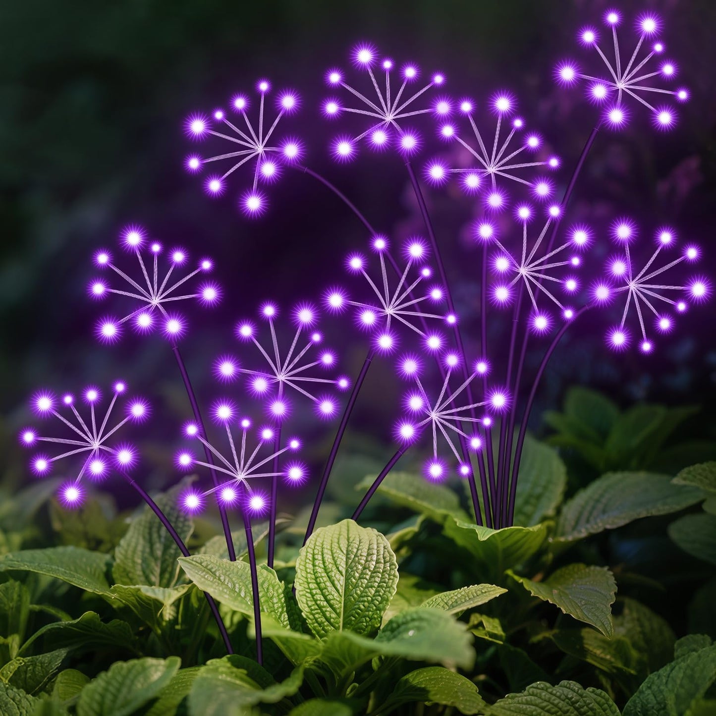 Solar Garden Lights 2 Pack Waterproof Swaying Starburst Light Solar Outdoor Lights For Yard Patio Walkway Pathway Party Wedding Decoration  Unique Gifts For Women  Purple