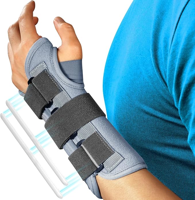 FEATOL Wrist Brace Splint Carpal Tunnel for Women Men, Night Wrist Sleep Support Brace, Left Hand, Medium/Large, Pain Reli...