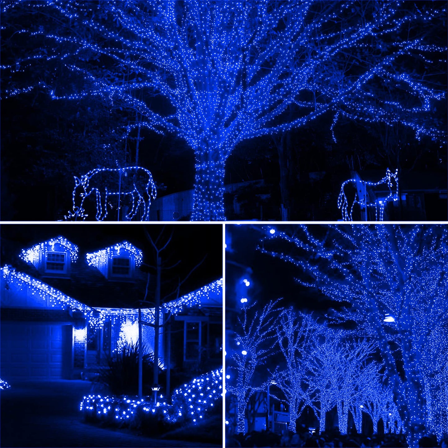 Xtf2015 105Ft 300 Led Christmas String Lights, Blue, Ul Certified, 8 Modes, Indoor/Outdoor, Model Ql300Ae