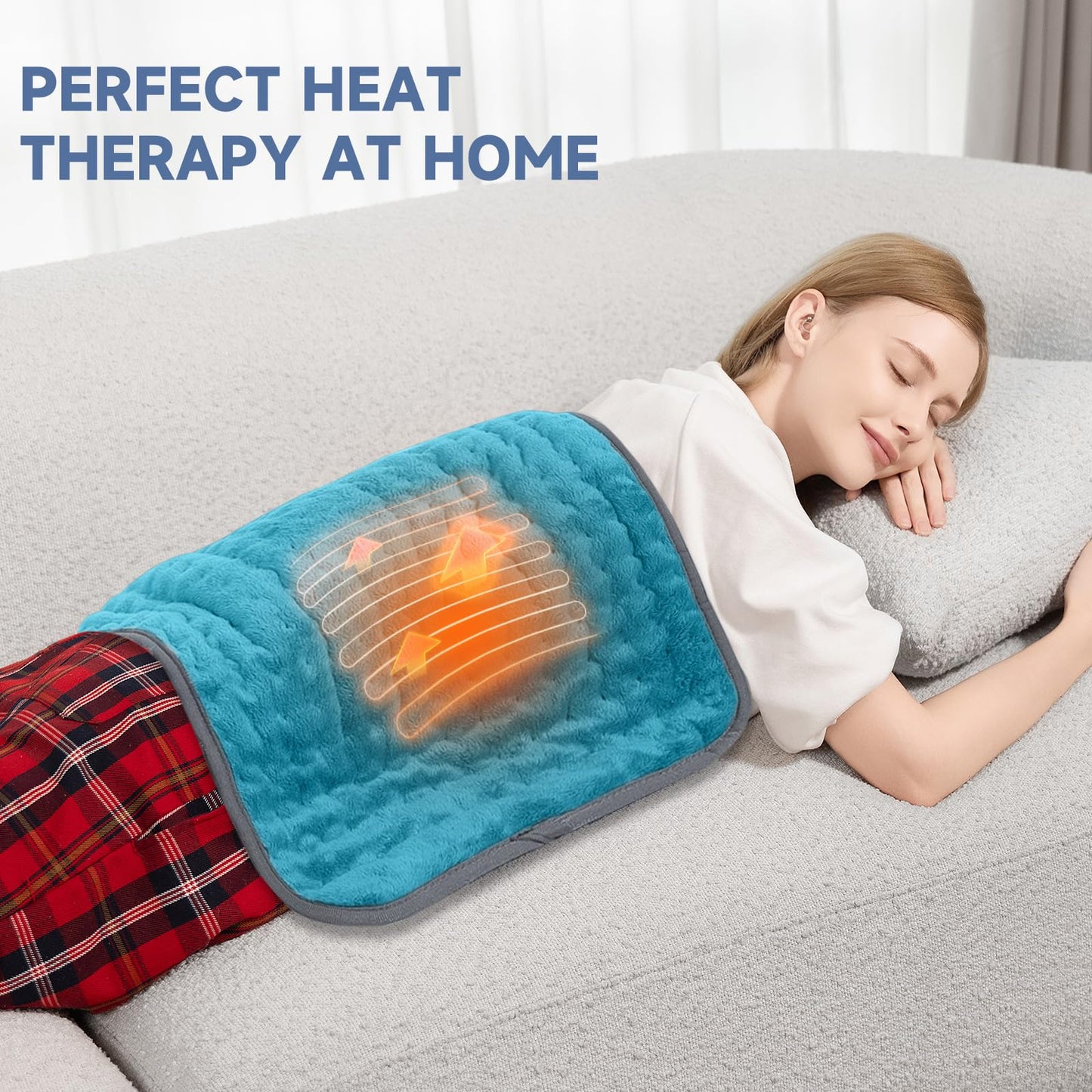 Electric Heating Pad for Seniors, 20"x24" Heat Wrap with 6 Temps, Moist Heat Option, Auto Shut-Off & Washable Cover, Great Gift for Mom, Dad, Grandma, Grandpa