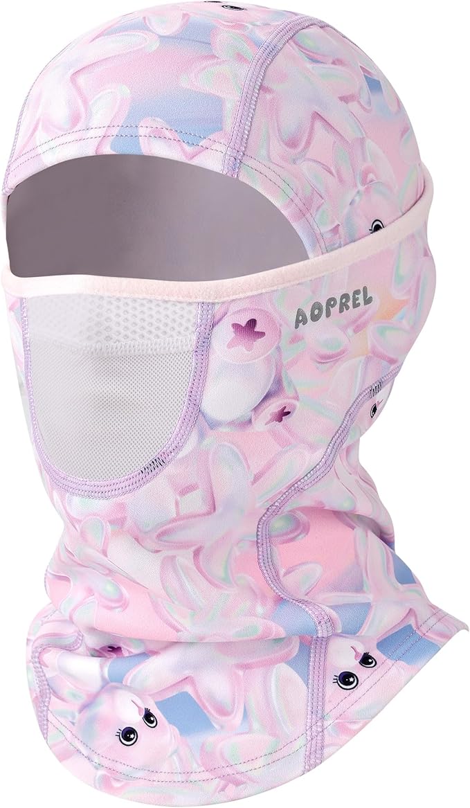 AOPREL Kids Balaclava Ski Mask with Breathable Holes, Windproof Fleece Full Face Mask for Cold Weather Boys Girls