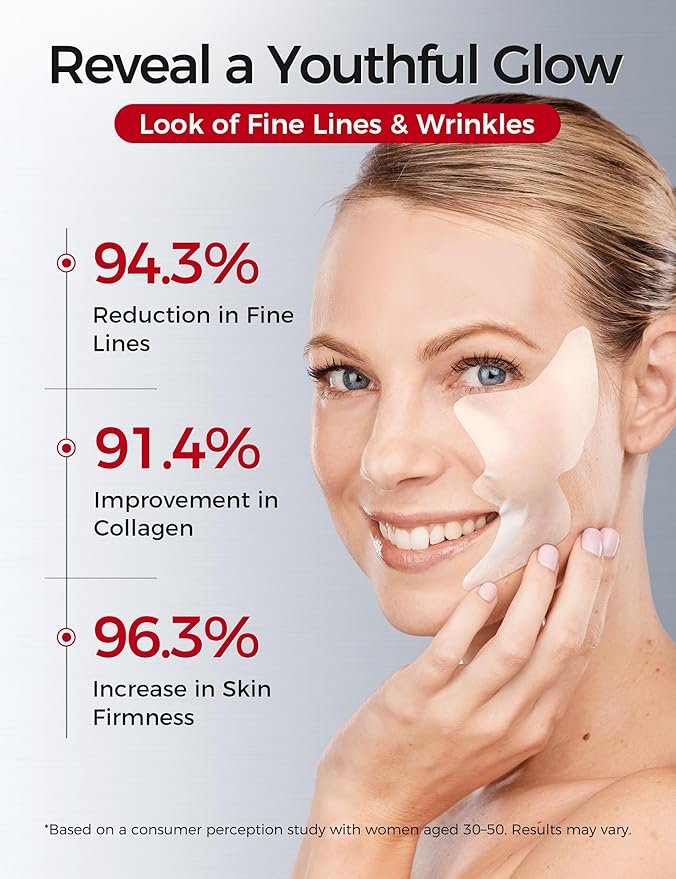 Smile Line & Under Eye Patches – 4-Peptide Anti-Wrinkle Treatment with Collagen, Caffeine & Niacinamide – Firming, Hydrating, Brightening Face Pads for Laugh Lines, Eye Bags, 10 Pairs