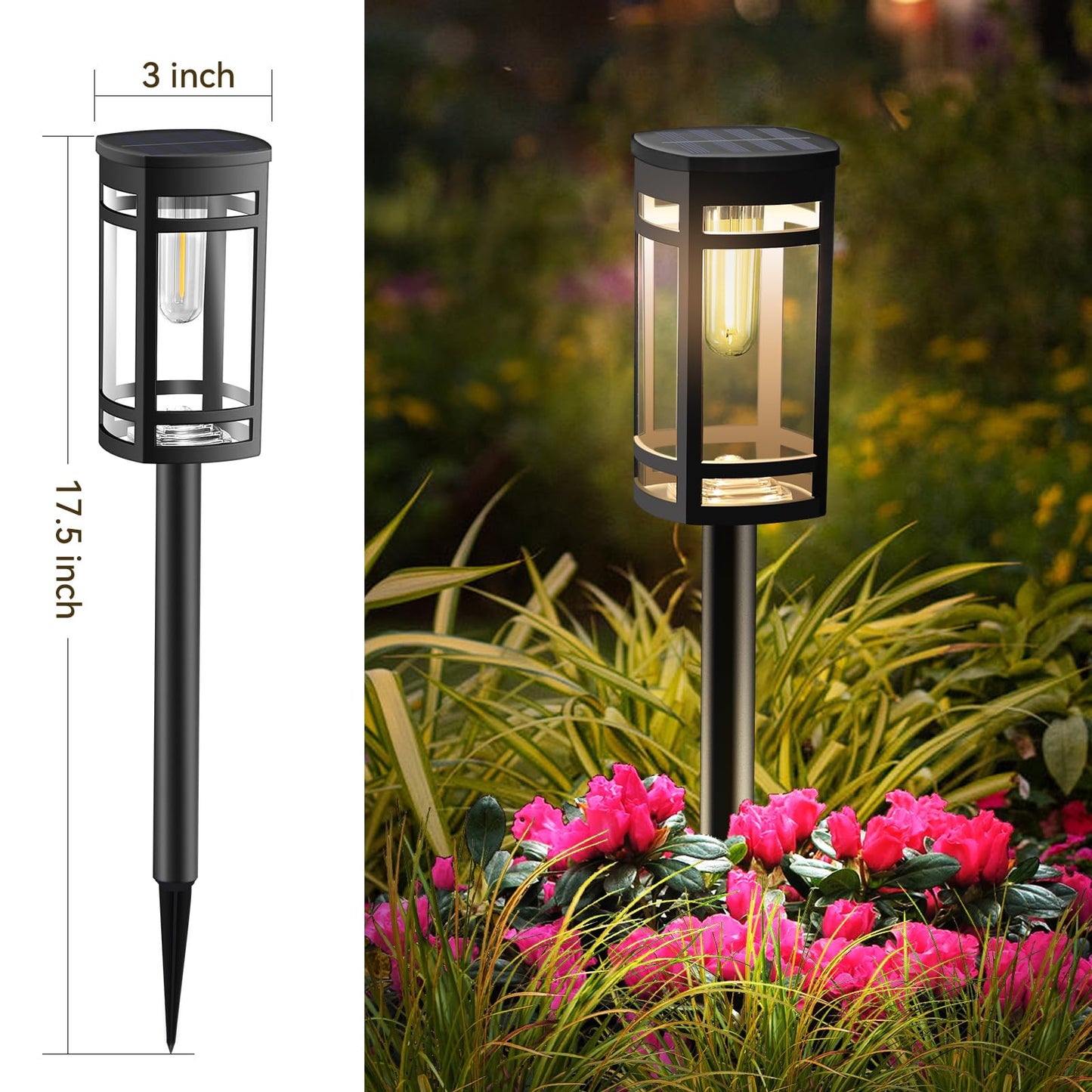 Excmark 8 Pack Solar Lights Outdoor Waterproof For Garden Pathway Walkway Driveway Yard Lawn Decorative Landscape Lighting. (Warm White Light  8)