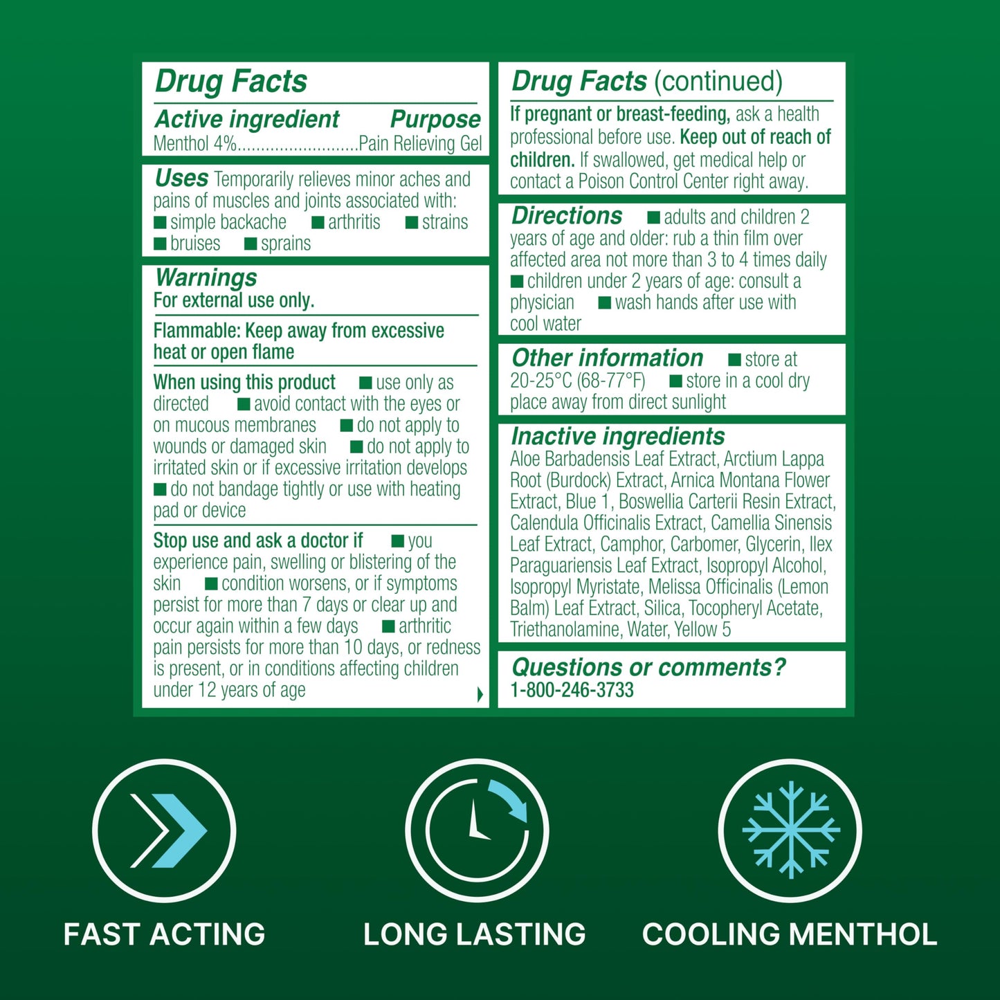 Biofreeze Roll On Pain Relief for Knee, Neck, Hip, Joint, Shoulder, & Simple Backache, Arthritis Pain Reliever, Sore Muscle Relief, Roll On Menthol Gel 3 Fl Oz (Pack of 3)