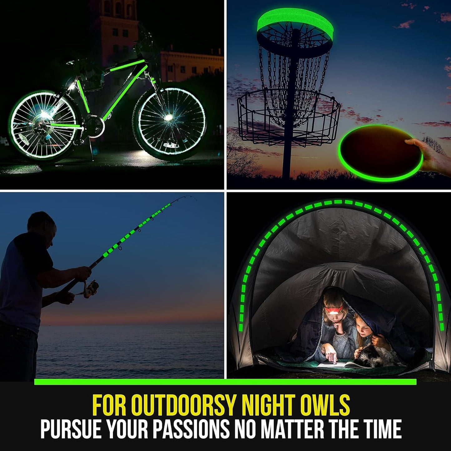Lockport Glow in The Dark Tape - 30 Ft x 1 in - Bright - Rechargeable - Reflective - Glow Tape in The Dark - Halloween Decoration, Night Decorations, and Home Marking