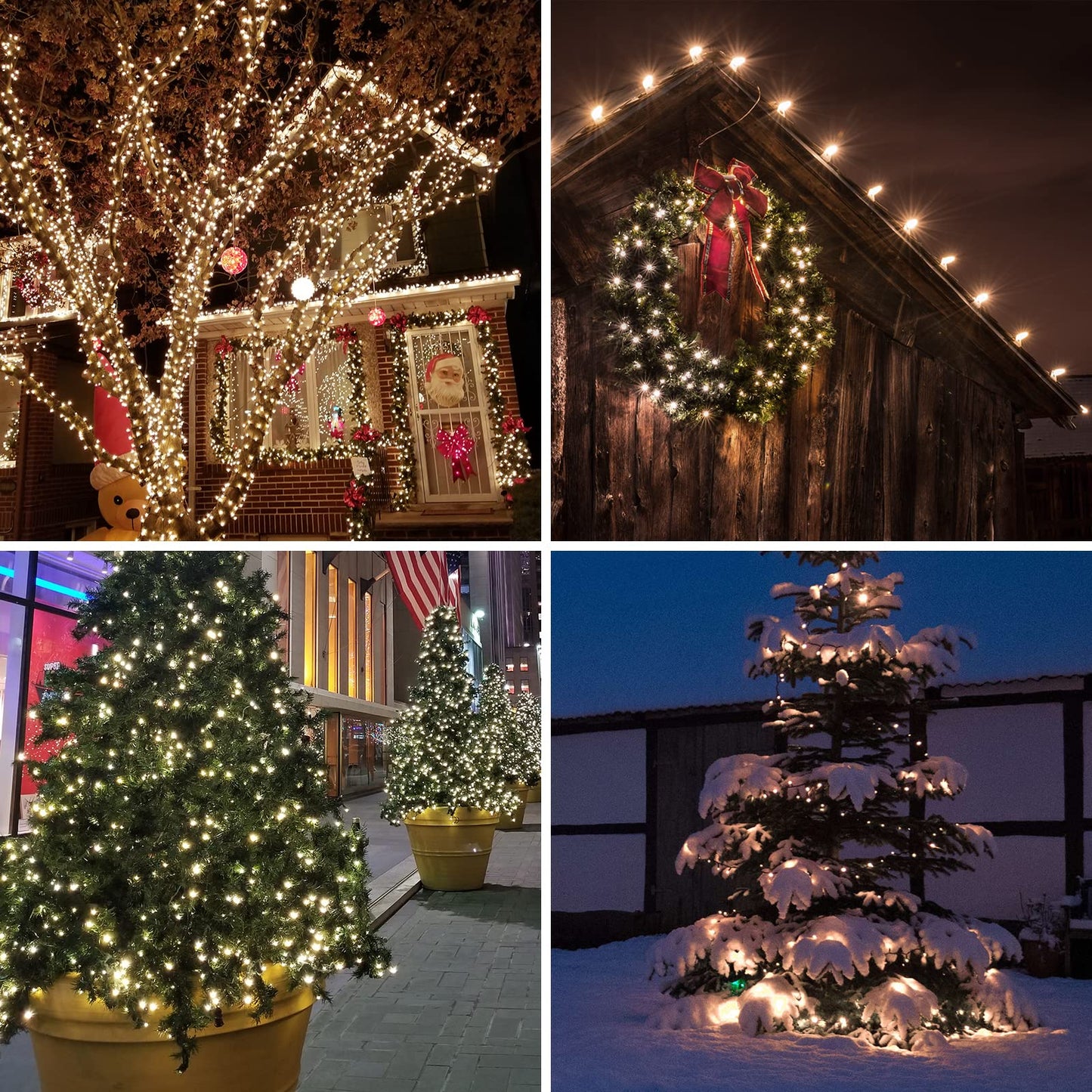 Glownova Green Wire Clear Incandescent Bulb 300 Mini String Lights For Indoor Christmas Tree Garland Birthday Wedding Party Festival Decoration