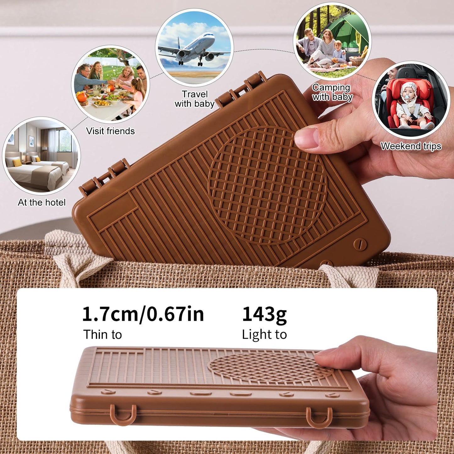 DIJIAMEIYA Baby Bottle Drying Rack，Travel Baby Bottle Drying Rack Set, Cleaner Kit with Silicone Bottle Brush,Straw Brush, Suitable for Home use or Traveling with Babies (Coffee Color)