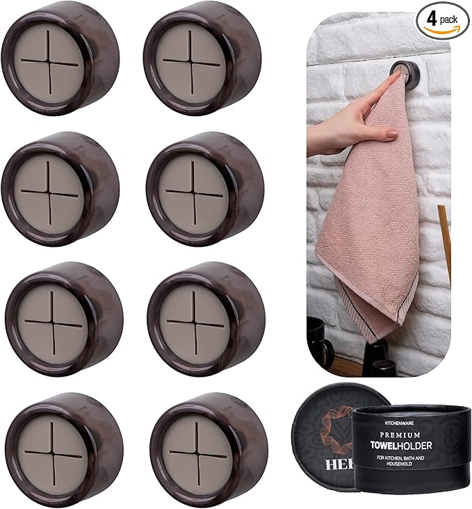 HEFA Eco-Friendly 8 Pack Ultimate Kitchen Towel Hooks - Enhance Space with Hand, Dish & Kitchen Towel Holders