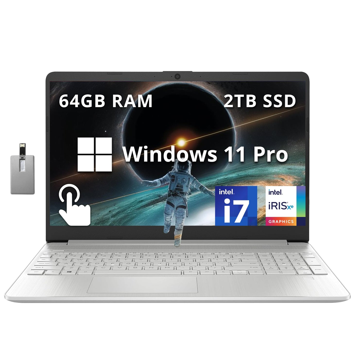 Hp 15.6 Fhd Touchscreen Business Laptop, Intel I7-1255U, 64Gb Ram, 2Tb Pcie Ssd, Intel Iris Xe Graphics, Num Pad, Webcam, Window