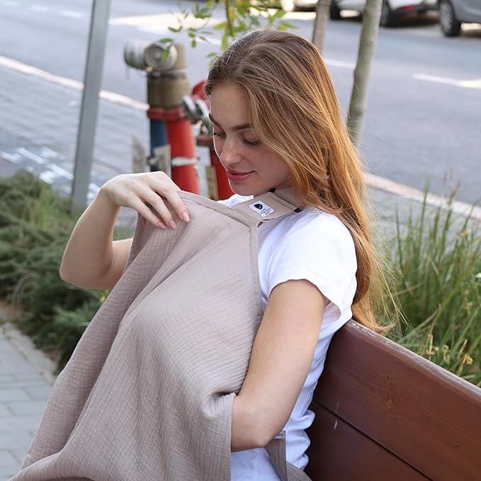 San Francisco Baby Nursing Cover – Breathable Breastfeeding Cover for Nursing, 360° Nursing Cover Up for Breastfeeding, Privacy Nursing Covers, Nursing Blanket for Breastfeeding – White Alyssum
