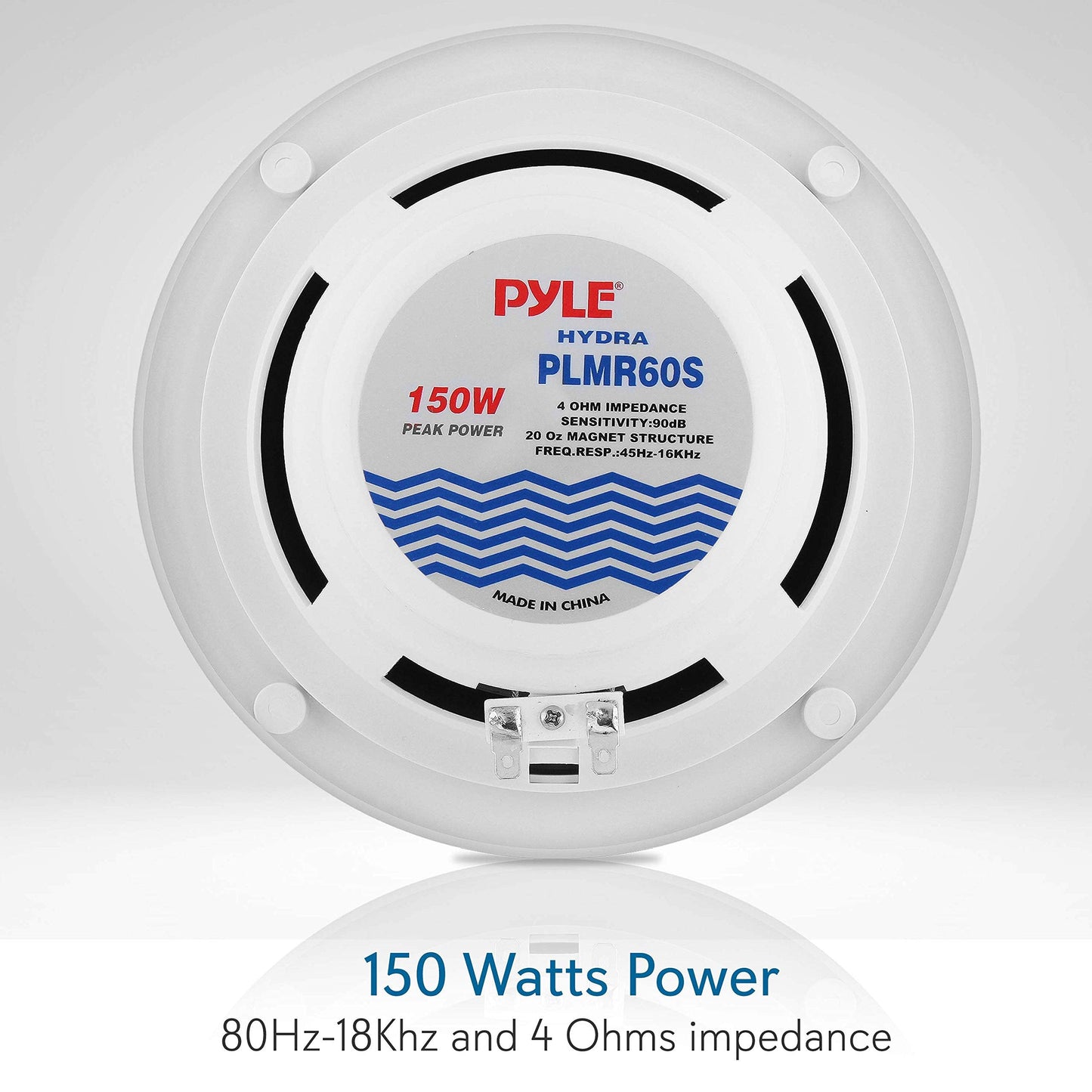 Pyle 6.5    Dual Marine Speakers - 2 Way Waterproof And Weather Resistant Outdoor Audio Stereo Sound System With 150 Watt Power,