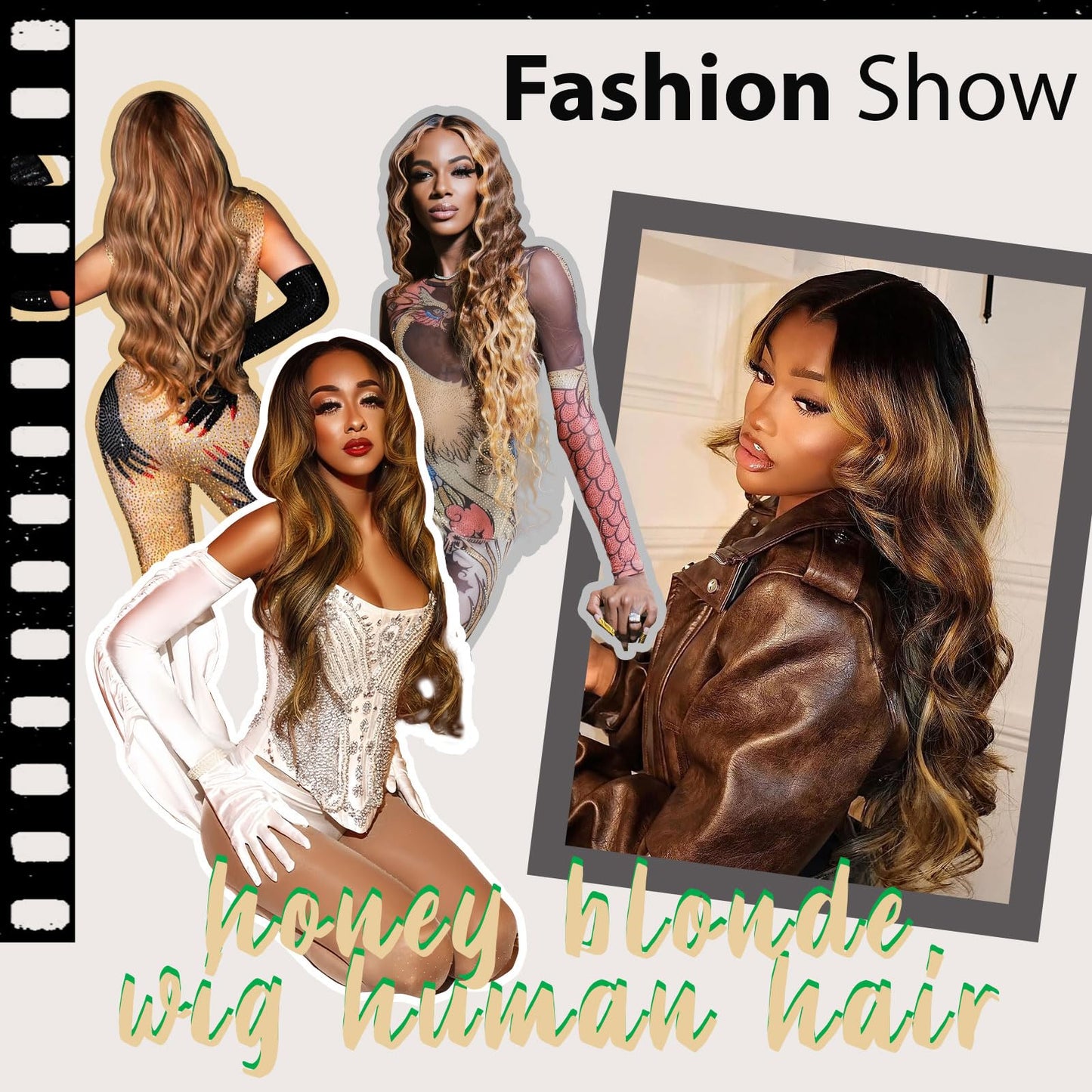 Shciyair Ombre Lace Front Wig Human Hair 200 Density Honey Blonde Highlight Wig Human Hair 4/27 13x4 Body Wave HD Lace Frontal W