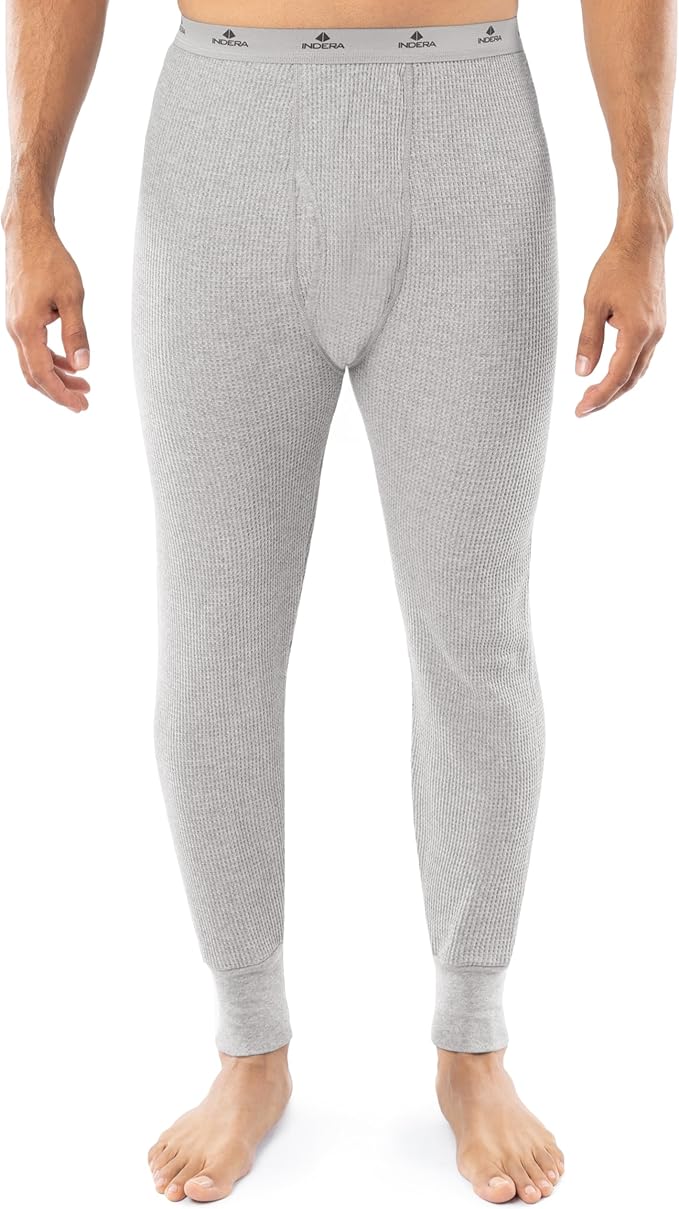 Indera Men's Heavyweight Cotton Waffle Long Johns Thermal Underwear Bottom