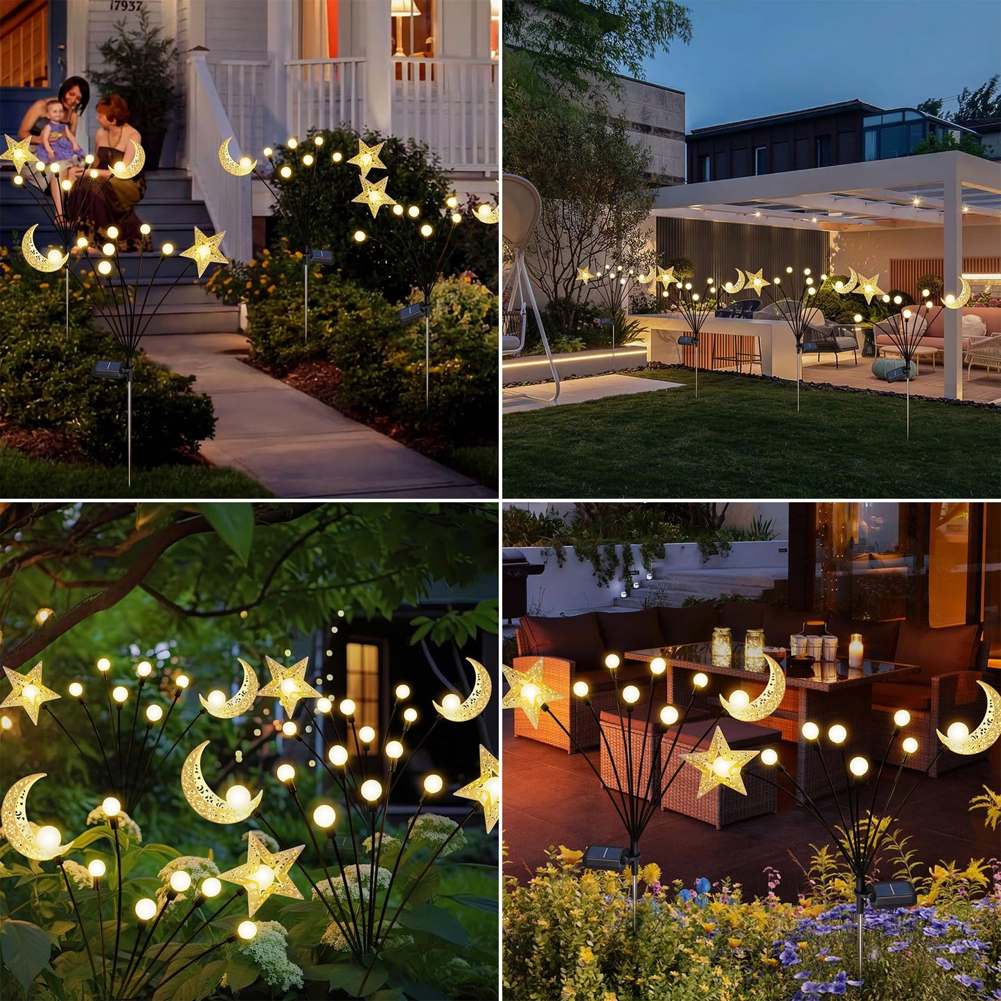 TAKE ME Solar Firefly Lights - Waterproof Pathway Decor, 2 Packs, Warm White, Model TAKE ME-369001