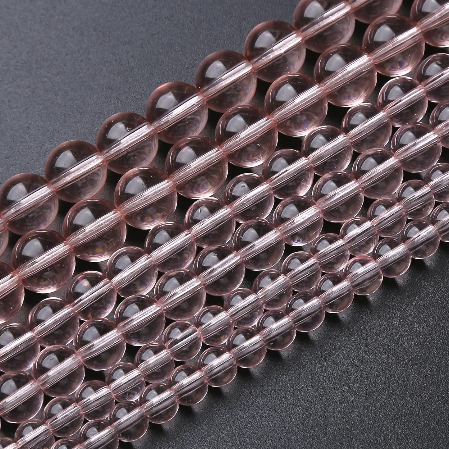 32pcs 12mm Pink Crystal Glass Round Loose Spacer Beads for Jewelry Making DIY Bracelet Necklace Healing Power Stone Beads