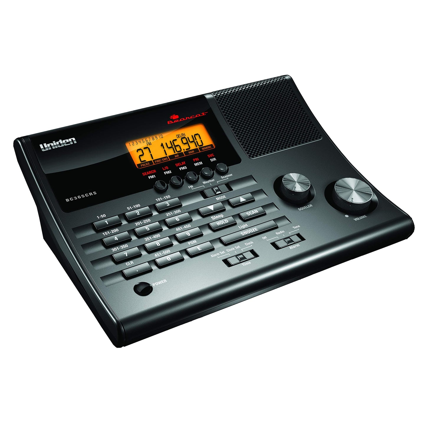 Uniden Bc365Crs 500 Channel Scanner And Alarm Clock, Snooze, Fm Radio, Weather Alerts, Search Bands Used For Aviation, Railroad,