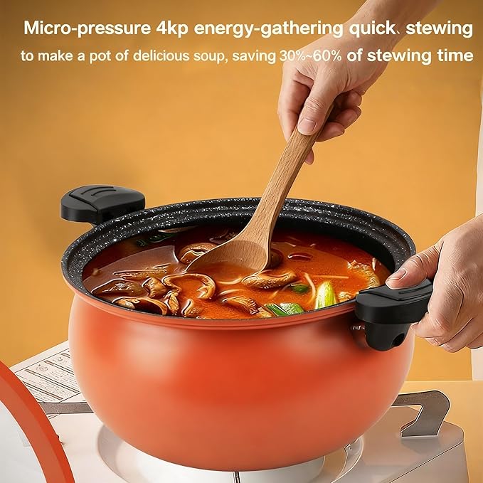 Multifunctional Large Capacity Non-stick Pressure Cooker, 5.3QT electric pressure cooker, Anti-Scalding Handle & Visual Glass Lid, Non-Stick Pans,Easy to Clean,for Family Meals, Soups, Stews (Green)