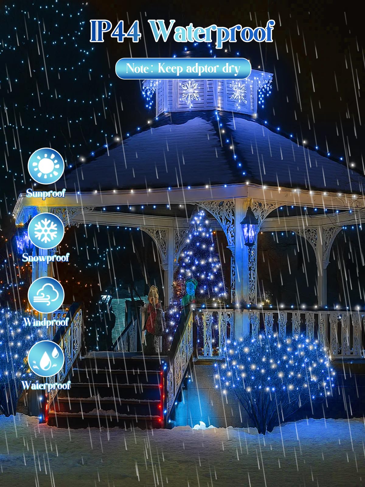 2025 New Christmas Cluster Lights 800 Led With Flowing Twinkling  Fire er Fairy Lights With 15 Modes & Timer  Waterproof Christmas String Light For Indoor Outdoor Xmas Tree Party Garden Blue White