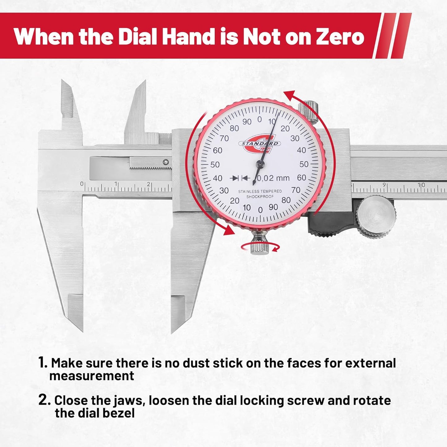 Metric Dial Caliper Measuring Tool 0-150mm Range, Analog Precision Caliper ±0.02mm Accuracy, Manual Mechanical Metal Stainless Steel Measuring Dial with 4-Way Measurements