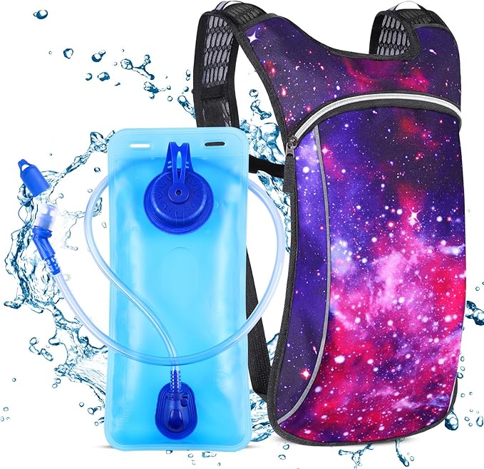 Rave Hydration Pack, Hydration Backpack with 2L Hydration Bladder, Festival Essential Water Backpack for Hiking, Running, ...